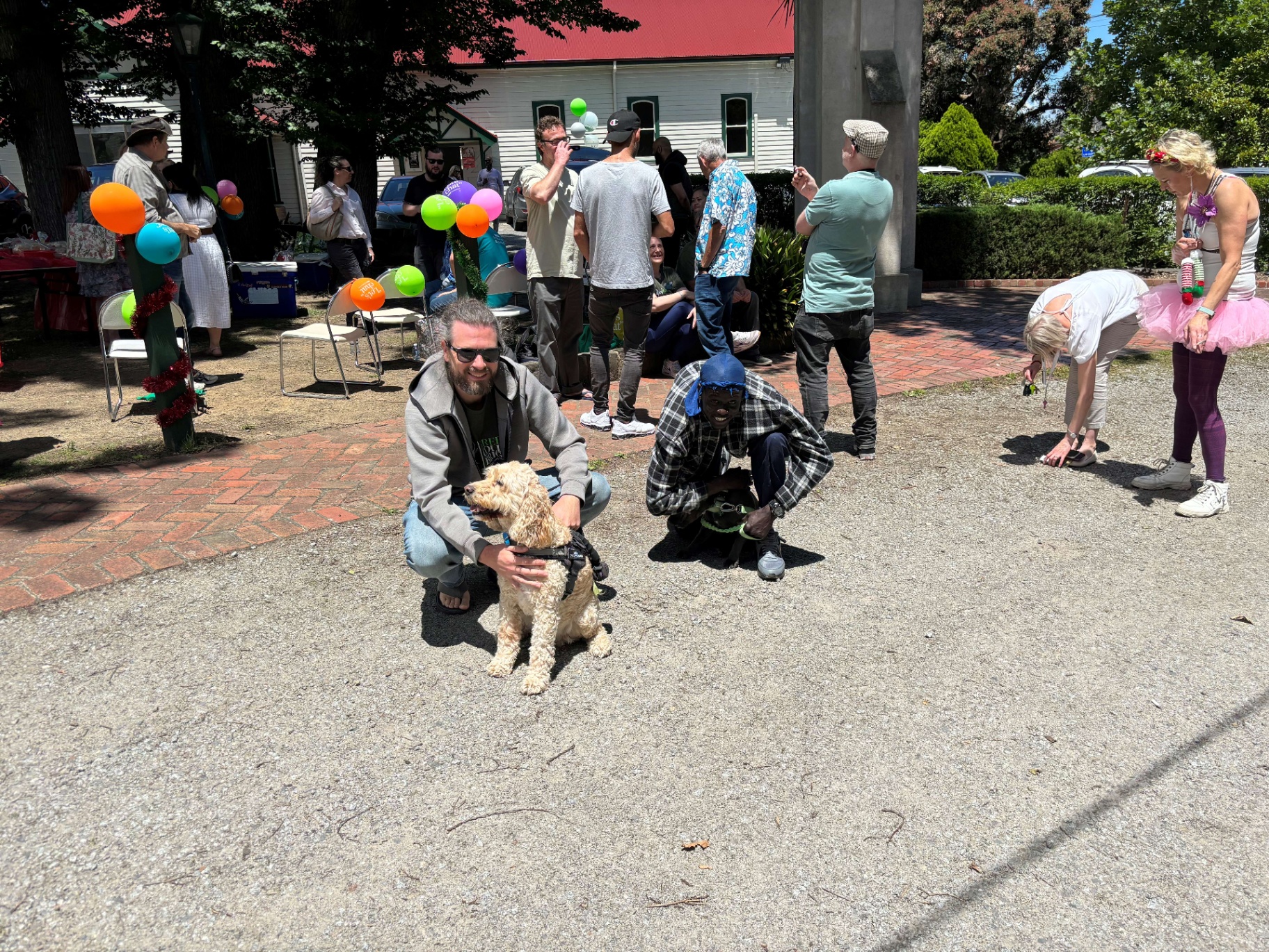 Brigade Christmas community day — balloons, tutus, dogs and good company
